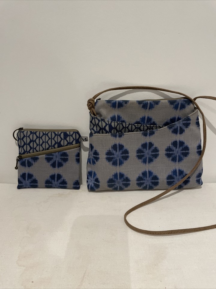 Maruca Crossbody Bag Blue Shibori Tapestry Handmade Matching Wallet
