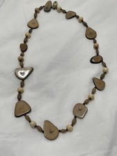 Vintage Tagua Nut necklace from Japan mid century wood/nuts 1950  s