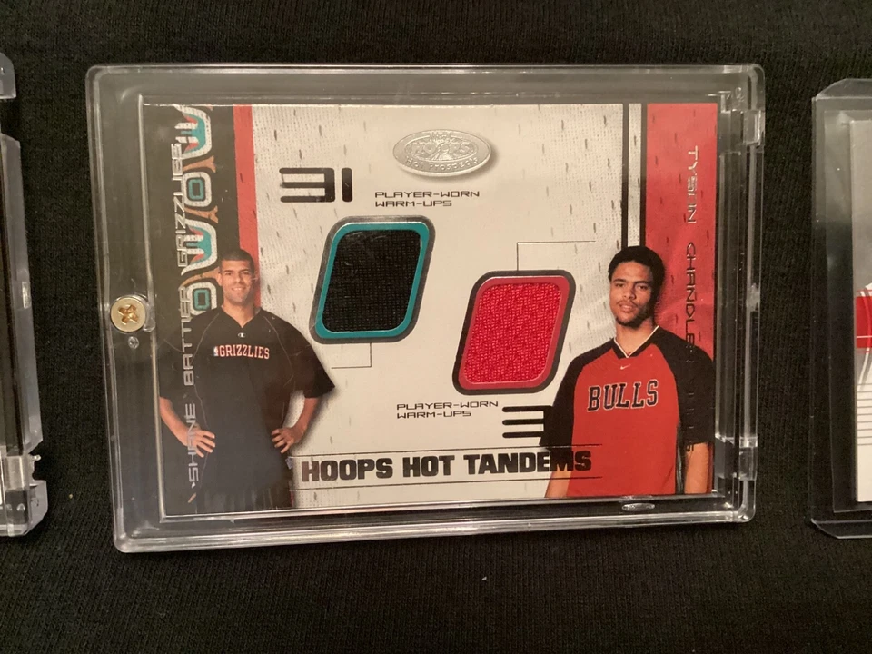 (3) card lot TYSON CHANDLER Hoops Hot Tandems Patch /100 Rookie RC,ALL STAR DUAL - Image 3 of 4