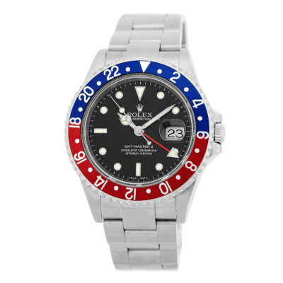 ROLEX Stainless Steel GMT Master II Pepsi 40mm 16710 2004 Warranty Box  MINTY