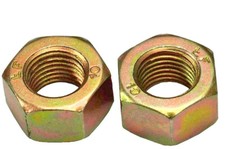 GRADE 10 METRIC FINE HEXAGON HEAD FULL NUTS YELLOW ZINC PLATED M10 - M20 DIN 934