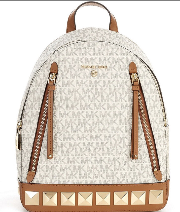 NWT Michael Kors Brooklyn Signature Logo Pyramid Stud Medium Backpack Michael Kors Signature Brooklyn Studded | Mercari main image 2