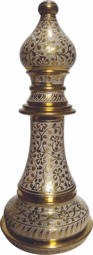  Brass Chess's pieces, 6 inch Bishob pair,  Large Brass Hand Carving , - Image 2 of 3