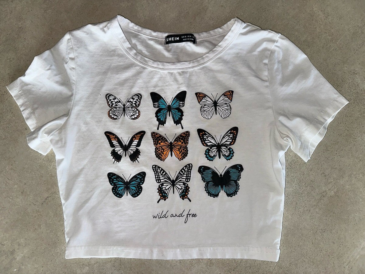 Butterfly Shein Magliette Butterfly Print Top De Mariposa Shein