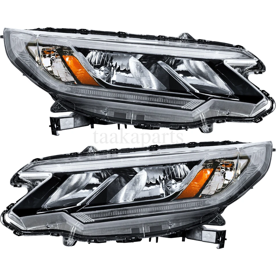 Front Bumper Grille Grill Headlights Headlamps Kit For 2015 2016 Honda CRV CR-V Foto 2 de 4