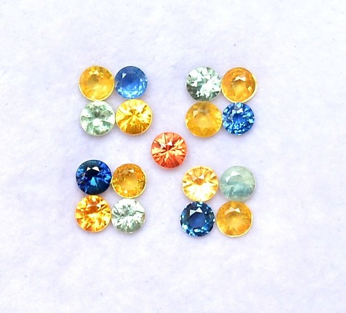 Natural Multi Sapphire Round Cut 3 mm Lot 21 Pcs 2.82 CTS Faceted Loose Gemstone - Picture 7 of 7