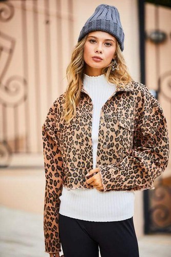 camel print jacket