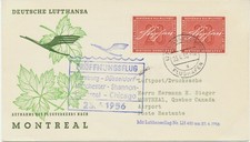 BUNDESREPUBLIK 1956 Erstflug der Deutsche Lufthansa DÜSSELDORF - MONTREAL Canada
