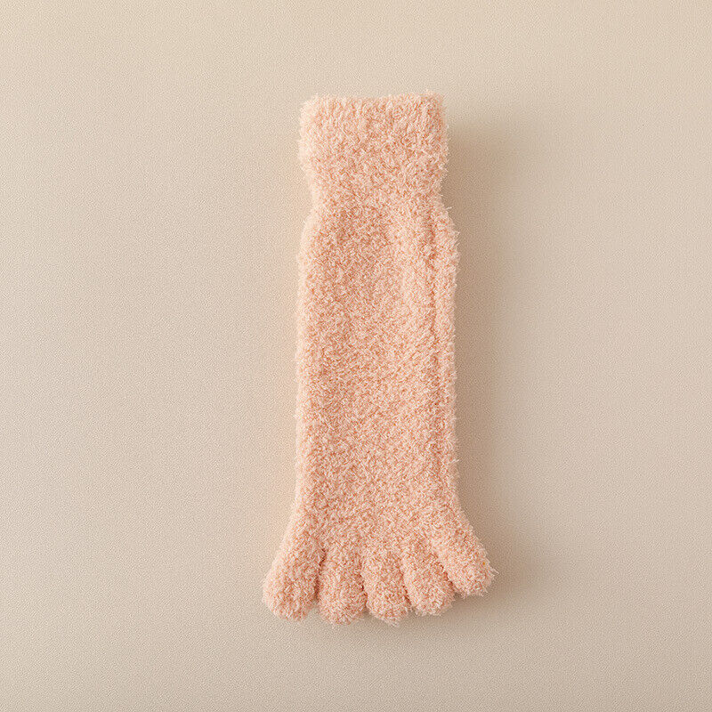 Warm halten Winter dicke Socken Korallen Samt 5 Finger Terry Socken