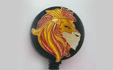 LION Retractable Badge Reel Security ID Card Holder Key Ring Metallic