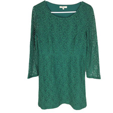 MADEWELL A-Line Dress Size 1- Green Floral Cutout Long Sleeve Womens