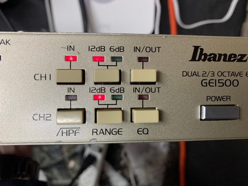 IBANEZ GE1500 VINTAGE RACK MOUNT 2 CHANNEL GRAPHIC EQUALIZER MISSING 2 SLIDERS - Picture 8 of 9