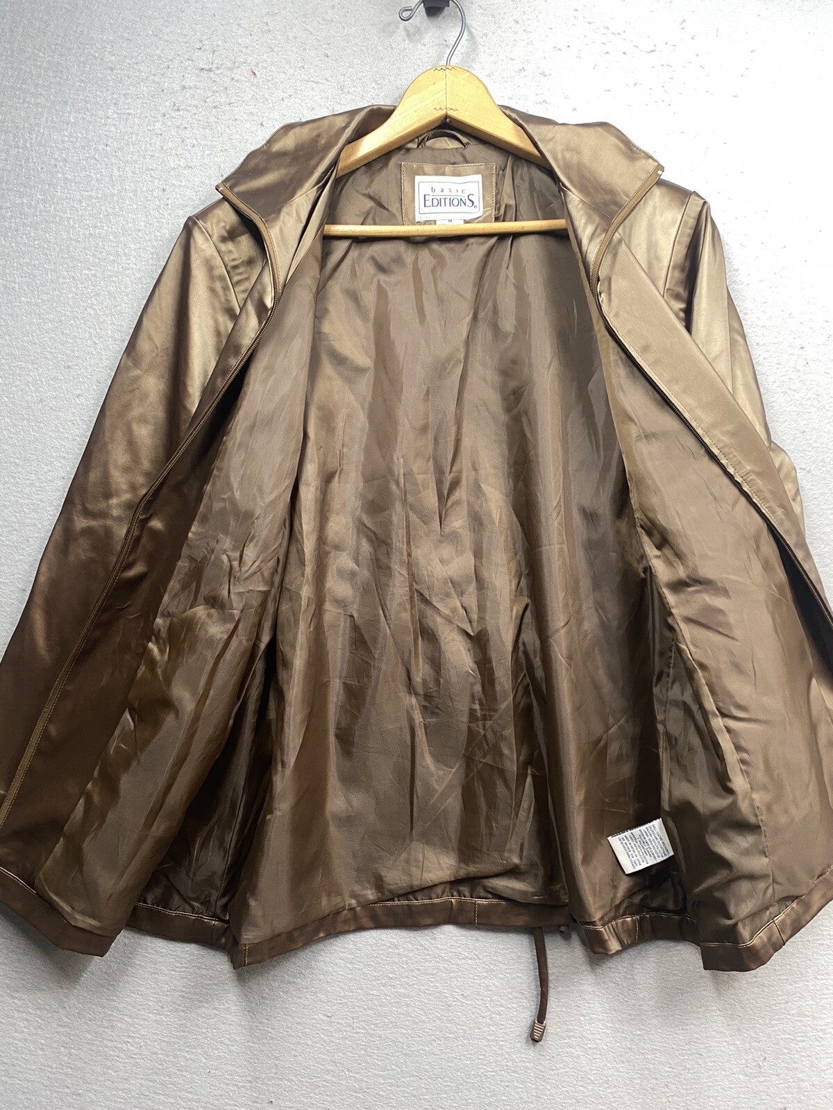 Basic Editions Jacket Women’s Brown Polyvinyl Siz… - image 5