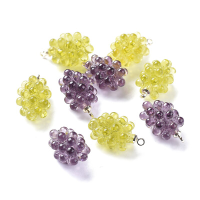 20pc Grape Fruit Resin Pendants 3D Printed Dangle Charms Ornament with Loop 18mm