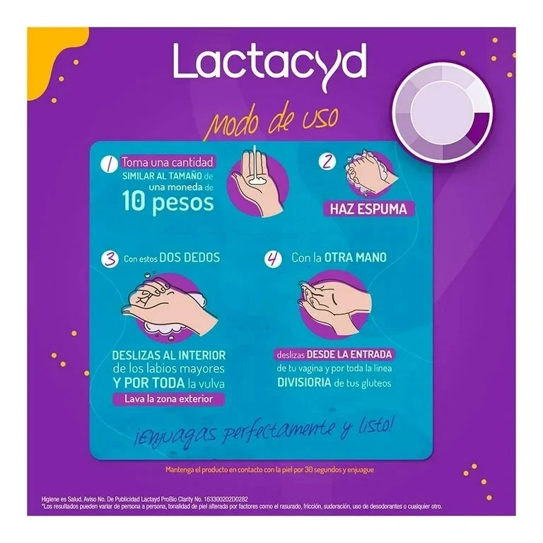 Pack de 4 Champú LACTACYD PRO-BIO Íntimo de Uso Diario Clarity 200ml EA Foto 2 de 4