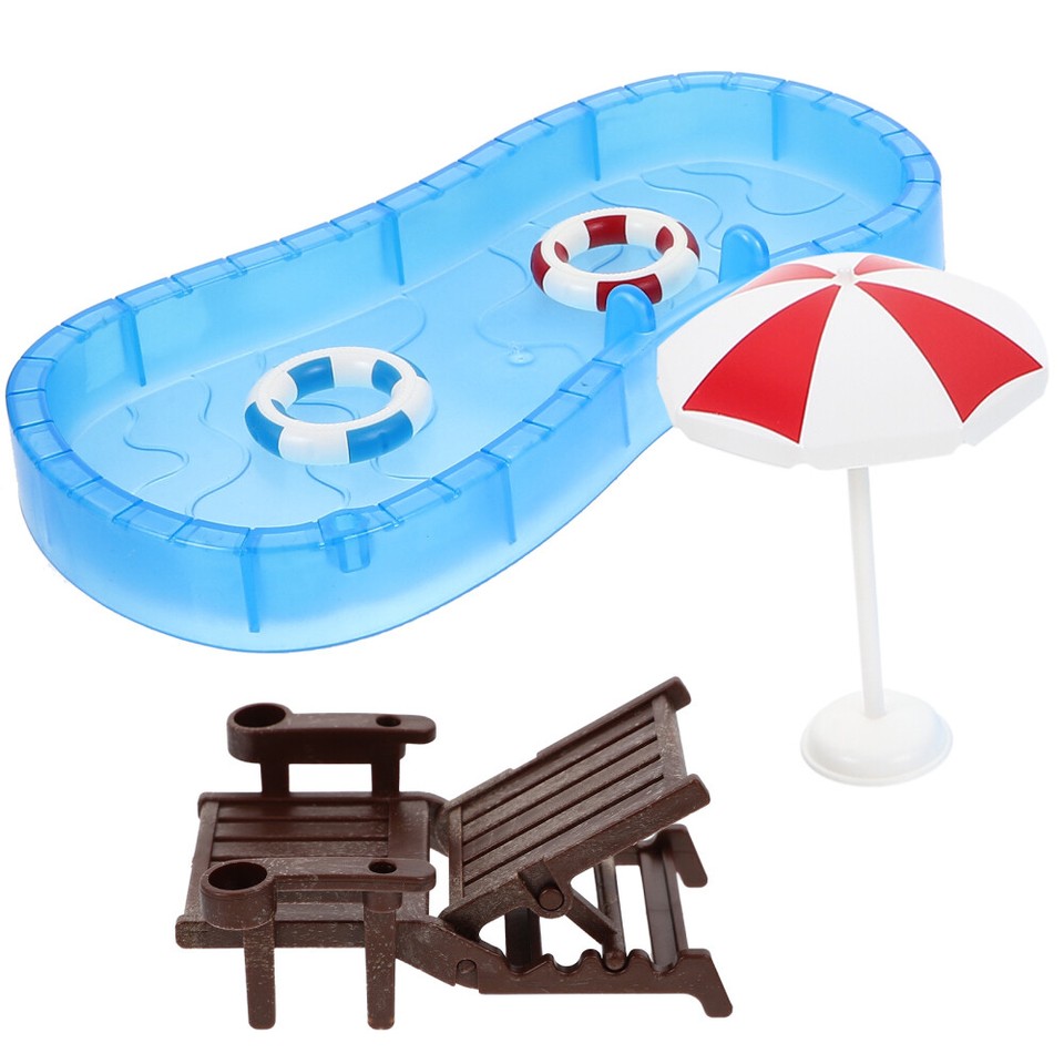 Doll House Pool Dollhouse Decor Beach Furniture Accessories Chair eBay