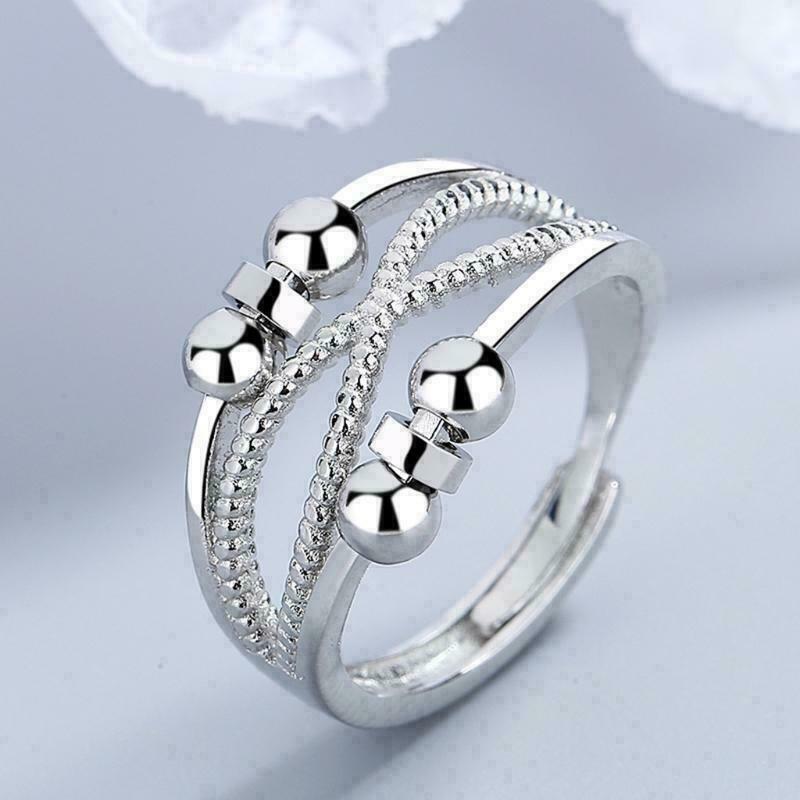 Fidget Anxiety Ring Stainless Steel Rotating Ring Spinner Band Ring Women Men UK