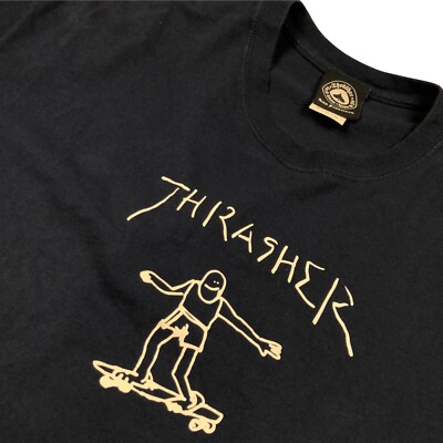 VTG Thrasher Skateboards Cotton S/S T-Shirt Navy Blue Scribble