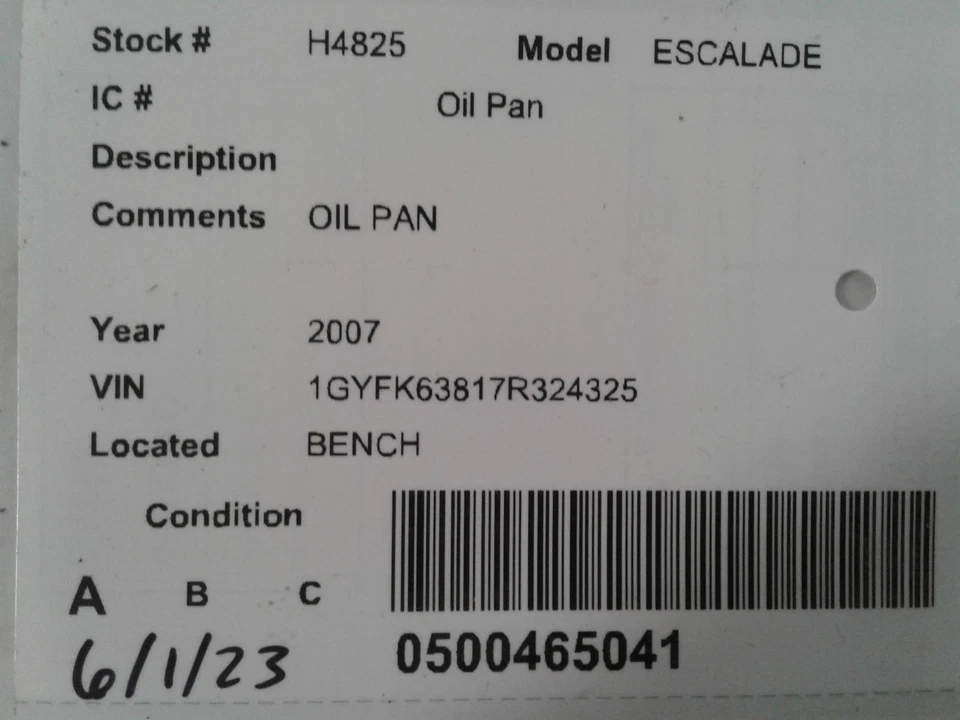 Used Engine Oil Pan fits: 2007 Cadillac Escalade 6.0 Grade A Foto 3 de 4