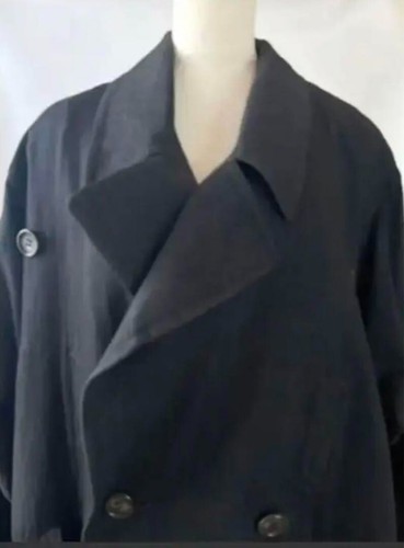 Classic Yohji Yamamoto Oversized Trench Coat Dark Gray Women's From Japan Size 1 - Picture 3 of 8