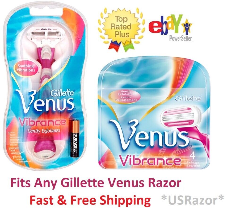 Mail order 5 Gillette Venus Vibrance Razor New Shipping Free Shipping 4 Shaver Blades Handle Refills C