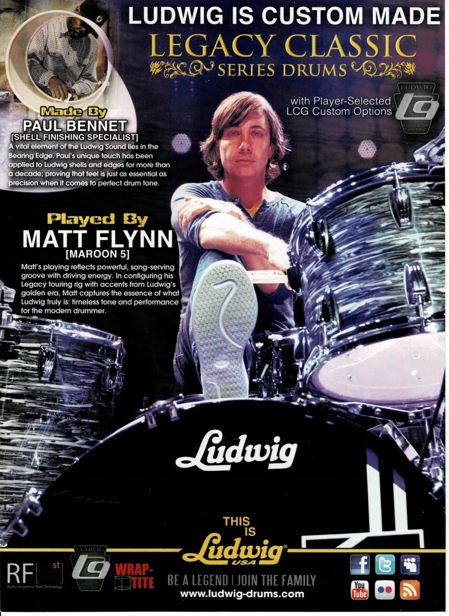 LUDWIG DRUMS - MATT FLYNN of MAROON 5 - 2011 Print Ad | eBay