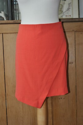Asymmetrical Bright Orange Stylish Mini Tulip Pencil Skirt Possible Size S/M
