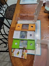 Progressive Fruit And Vegetable Chopper w 3 Blades w Base and Storage box