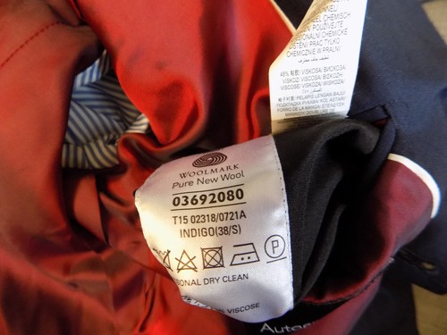 mens MARKS & SPENCER INDIGO WOOL TAILORED FIT SUIT SIZE 38"S CHEST 32"WAIST 29"L - Picture 12 of 13