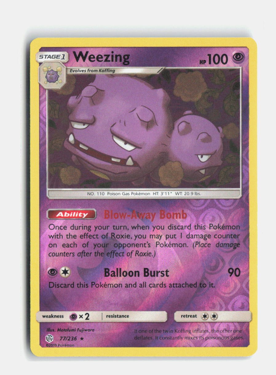 Weezing 77/236 Reverse Holo SM - Cosmic Eclipse Pokemon NM