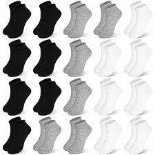 Kids Socks, 20 Pairs Low Cut Ankle Socks Short Athletic Socks for Boys Girls ...