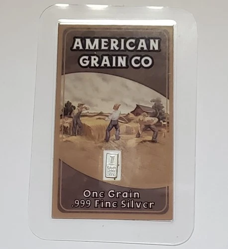 AMERICAN GRAIN CO .999 FINE SILVER BAR ONE GRAIN #C10702