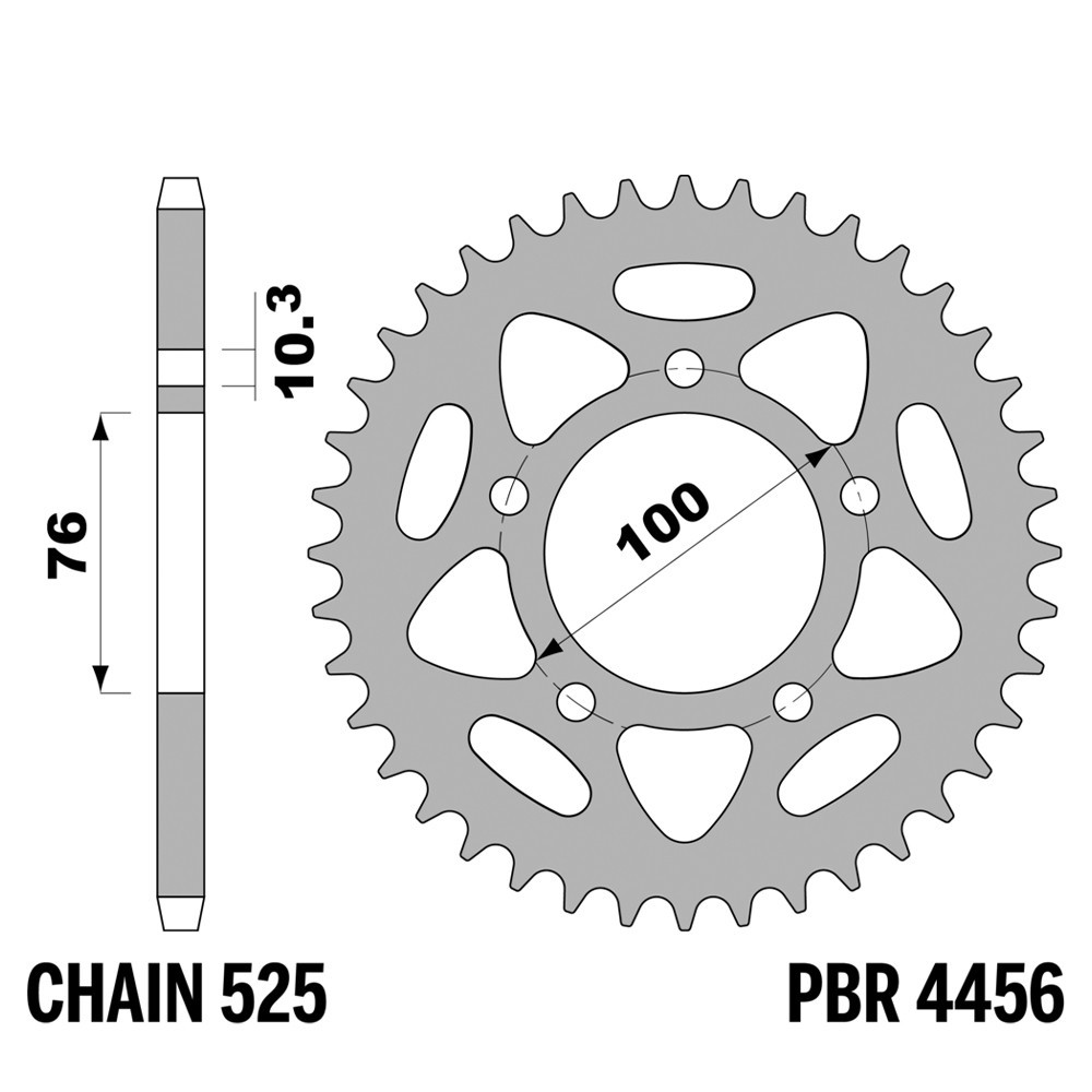 Pignon arrière PBR 42T pas 525 pour remplacer la transmission usée de votre Benelli TRK 500