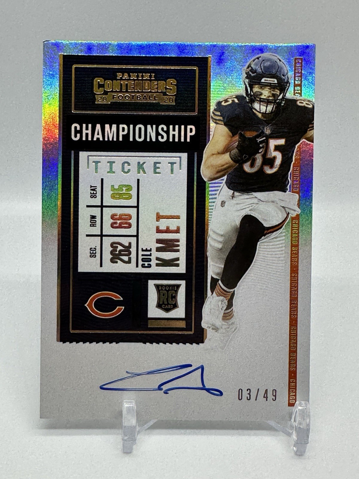 2020 Panini Contenders Championship Ticket Auto Cole Kmet /49