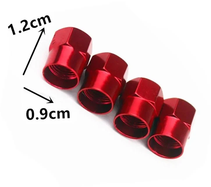 Compatible with BMW M 4Pcs Tire Valve Stem Caps Red Anodized Aluminum Set - Image 4 of 4