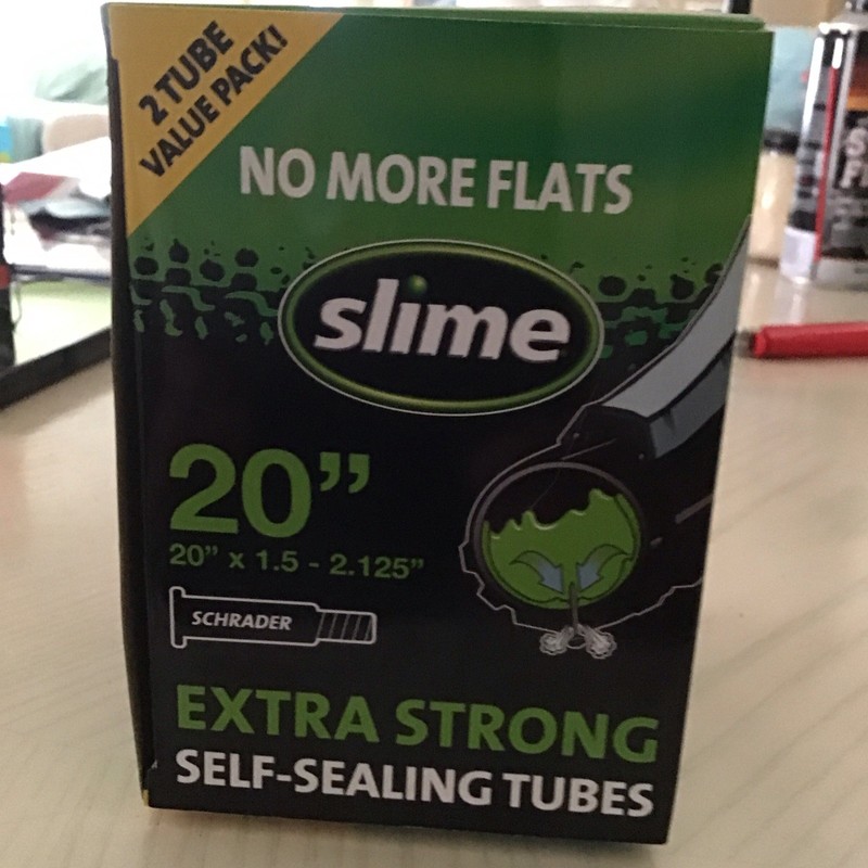 Slime 20" Self-Sealing Bike Inner Tubes 2-Pack 1.5-2.125" Schrader Valve NEW