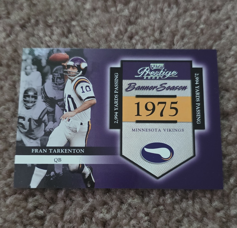 Playoff 2002 Prestige Banner Season Fran Tarkenton Vikings QB #BS-12 /1975