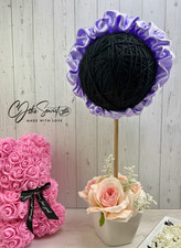 Lavender Blossom Satin Scrunchie Headband