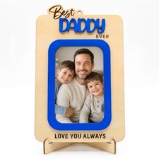 Dad Picture Frame, Fathers Day Picture Frame for Dad, 2x3 Inches Wooden Frame...