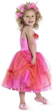 Deluxe Rose Fairy Tulle Dress Pink Child Costume Medium