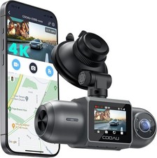 4K Dash Cam Front and Inside Built-in GPS WiFi 4 IR Night Vision Parking Mode