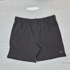 Speedo Men Activewear Shorts XX-LARGE Black Swimwear Zipper 5" Inseam Logo