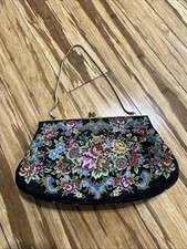 Vintage 1930s 1940s Petite Needlepoint Handba...