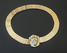 Gold Metal Expandable Belt Lions Head Buckle 30  M/L