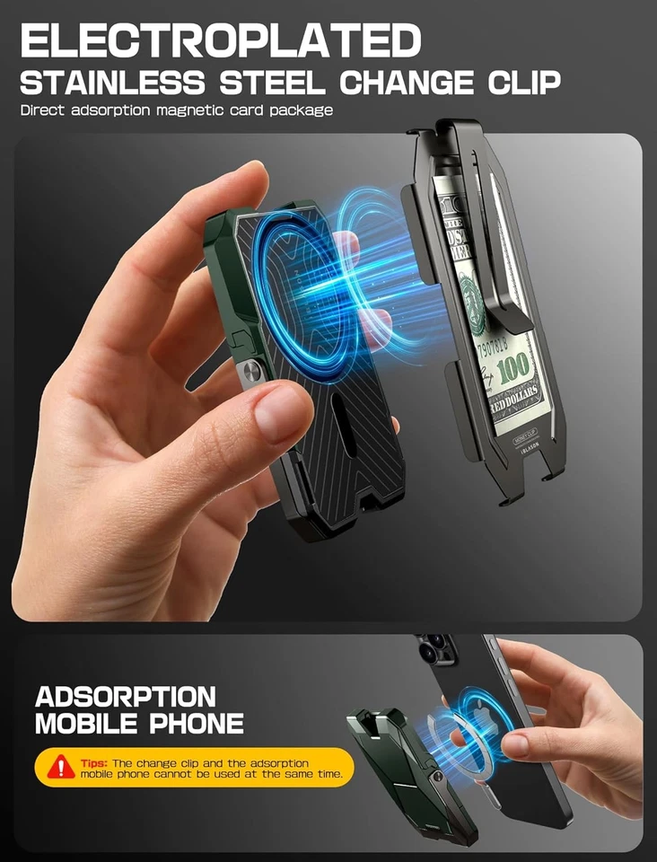 Cartera MagSafe para iPhone 16/15/14/13/12 con soporte portatarjetas telefónicas i-Blason Foto 4 de 4