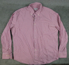 Peter Millar Summer Comfort Button Down Shirt Red Pink Check Performance XL