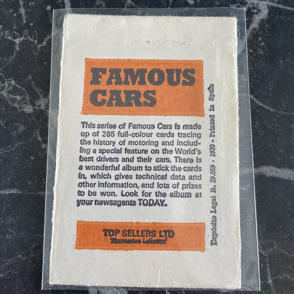  Cartões de corrida de Fórmula 1 pacote raro lacrado 1970 - Imagem 2 de 3