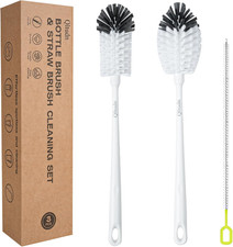 2 Pack 14 Inch Bottle Brush  12 Inch Straw Brush Cleaner Set - Heavy Duty Kitch