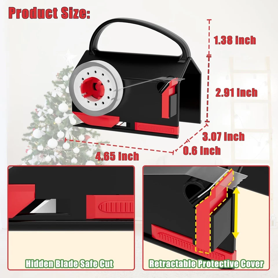 2-Pack Wrapping Paper Cutter & Tape Dispenser for Christmas Gift, Improve Gift P - Image 4 of 4