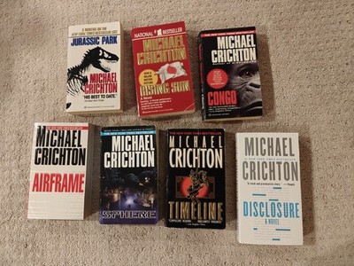 MICHAEL CRICHTON Lot Of 7 Pb Congo Sphere Jurassic Park (early 1991 Ed) Timeline